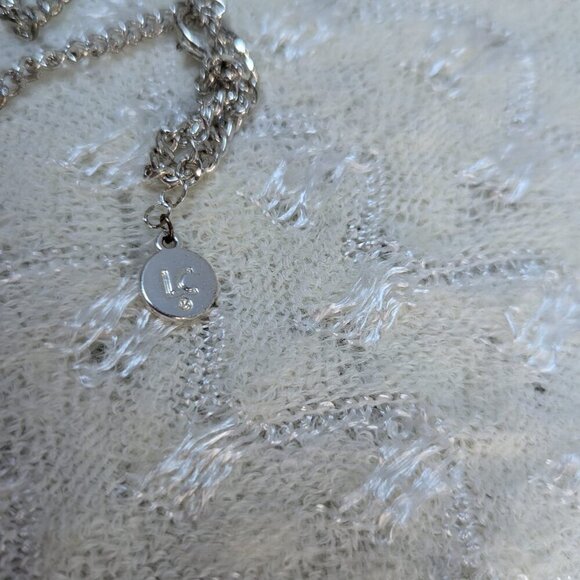 Liz Claiborne Necklace Navy Blue Resin Square Faceted Stones Silver Tone 17-20" - Picture 4 of 6